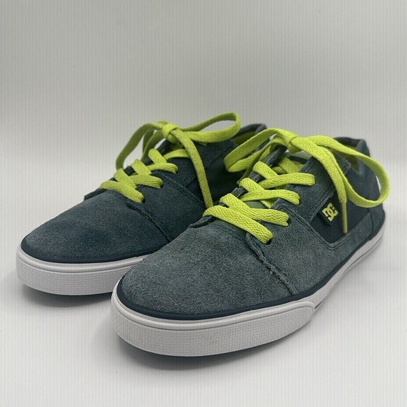 DC W TONIK Shoes - Blue Gray Suede Lime Laces Boys Size 7 - Picture 5 of 13